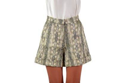 Rivera Shorts Yellow Glitter Boucle Front