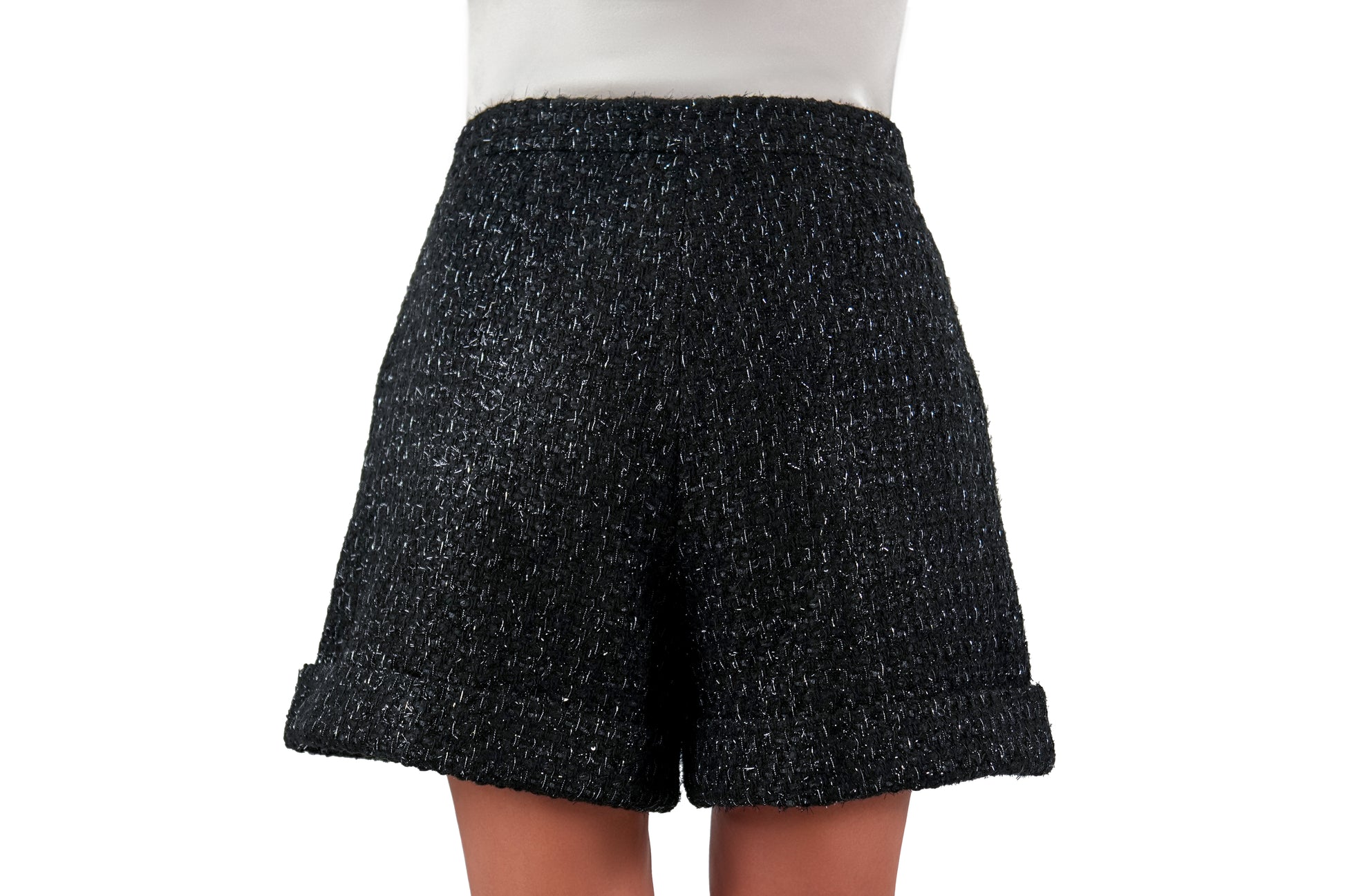 Riviera Shorts Black Boucle Back