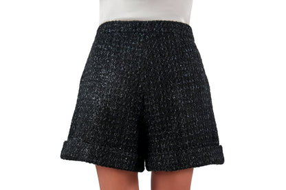 Riviera Shorts Black Boucle Back