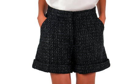 Riviera Shorts Black Boucle Front