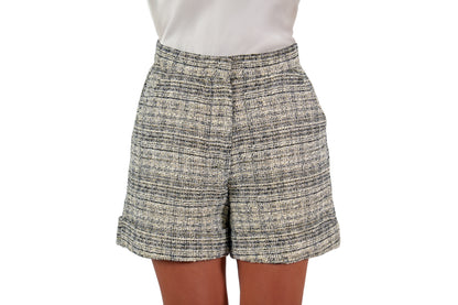 Riviera Shorts Grey Black Glitter Boucle Front